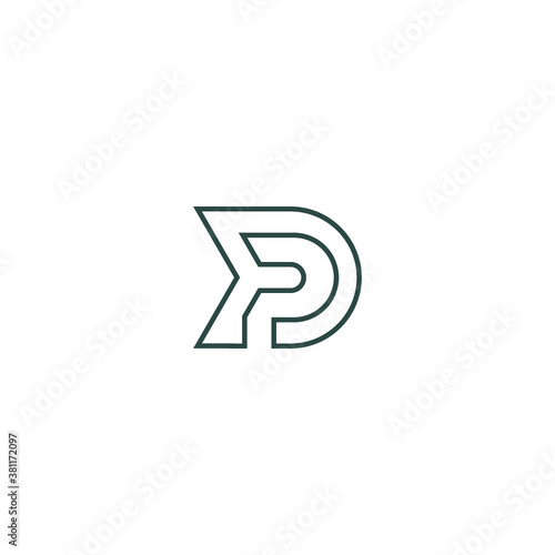 PD alphabet logo lineart P technologies vector icon illustrations © nur