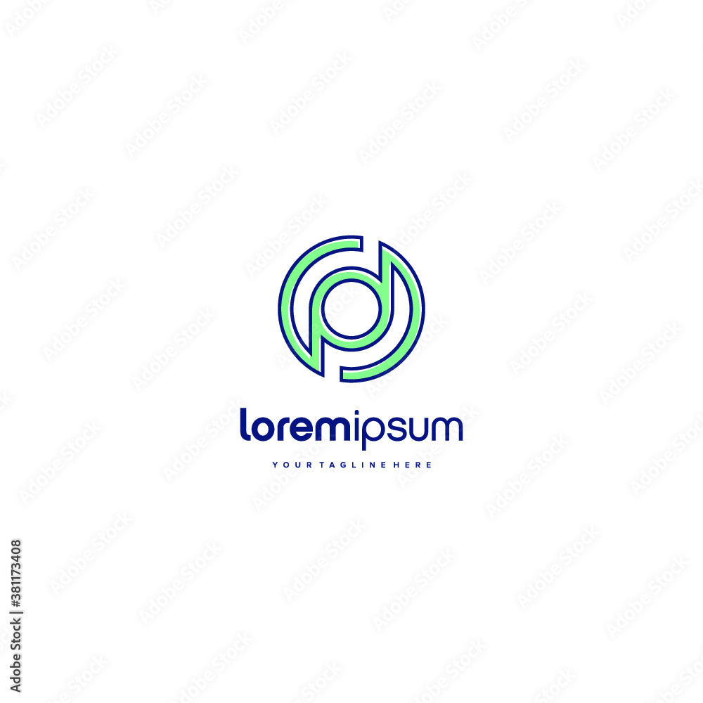 PD alphabet initial DP logo lineart circle vector technologies icon illustrations PD alphabet initial DP logo lineart circle vector technologies icon illustrations