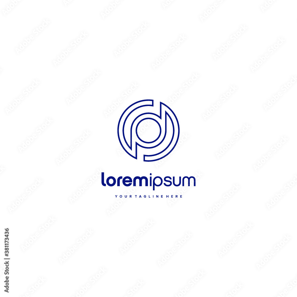 PD alphabet initial DP logo lineart circle vector technologies icon illustrations PD alphabet initial DP logo lineart circle vector technologies icon illustrations