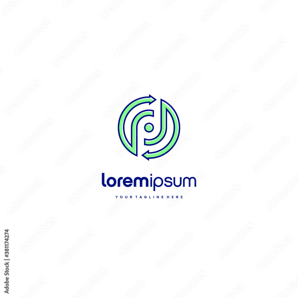 PD alphabet initial DP logo lineart circle vector technologies icon illustrations PD alphabet initial DP logo lineart circle vector technologies icon illustrations