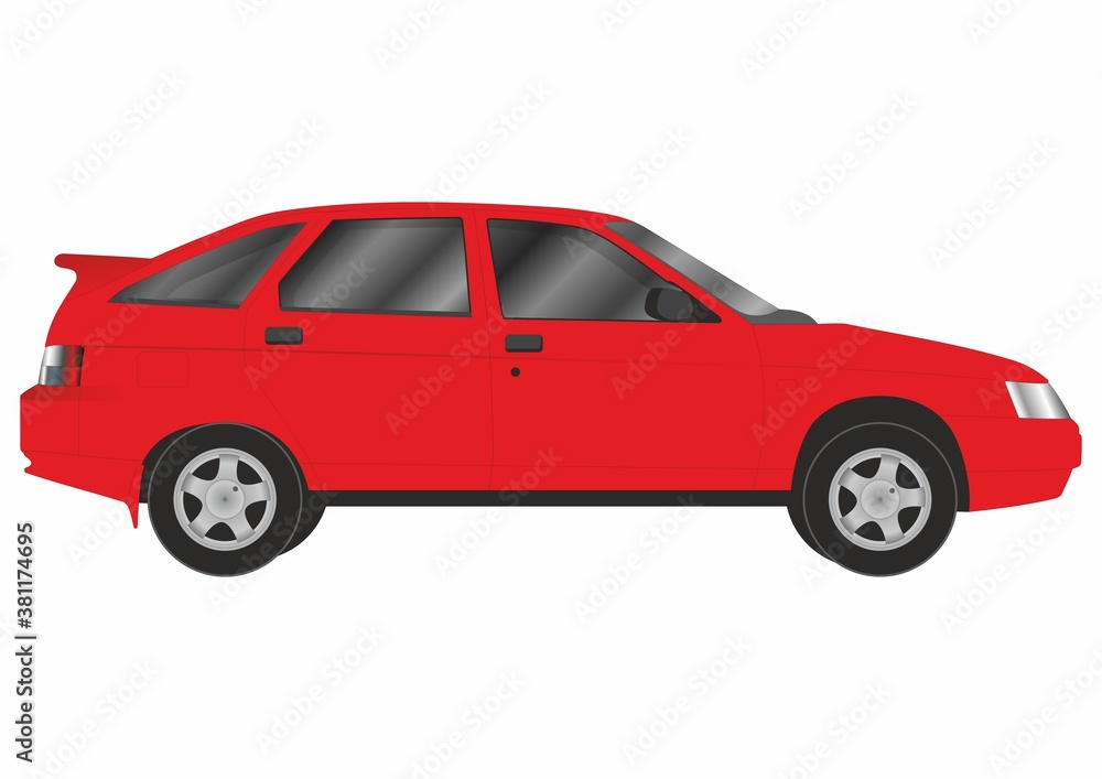 Obraz premium vector image of Russian red car 