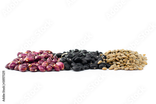 Photos Kidney beans, black beans, and lentils