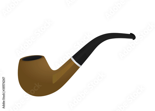 Brown smoking pipe. vector illustration