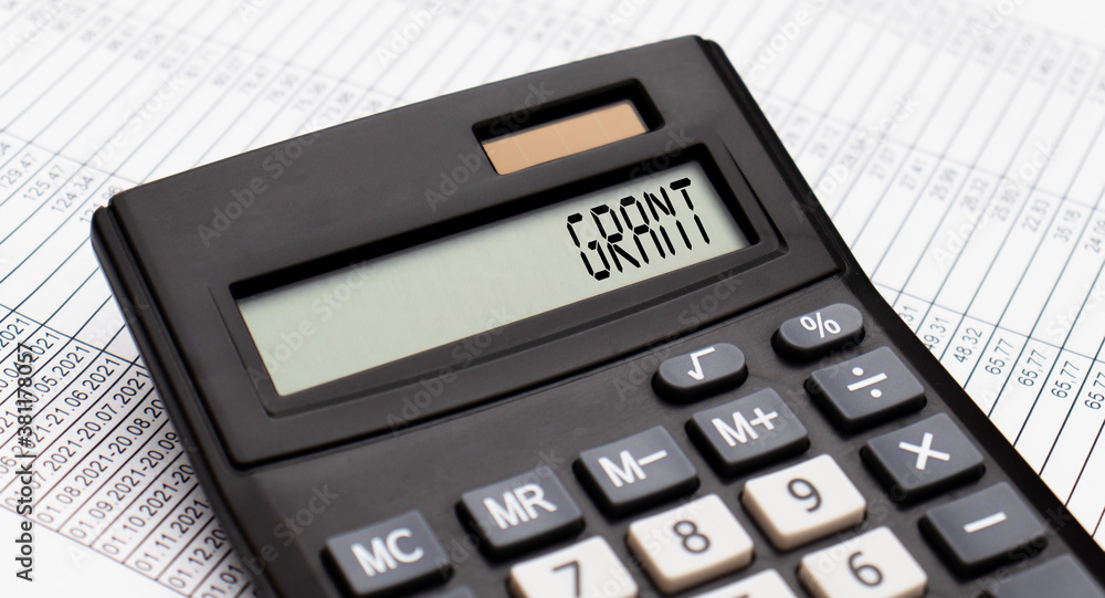 A calculator with the word GRANT on the display A calculator with the word GRANT on the display