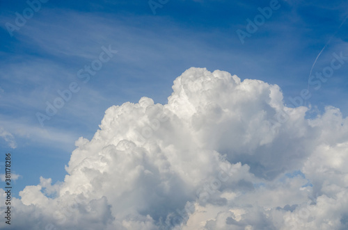 White beautiful clouds with blue sky above