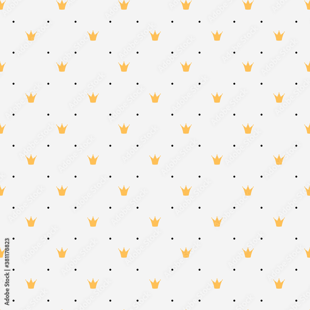 Pink Simple seamless vector pattern with crowns for invitation card, wrapper and decoration party. Vector Illustration Pink Simple seamless vector pattern with crowns for invitation card, wrapper and decoration party. Vector Illustration
