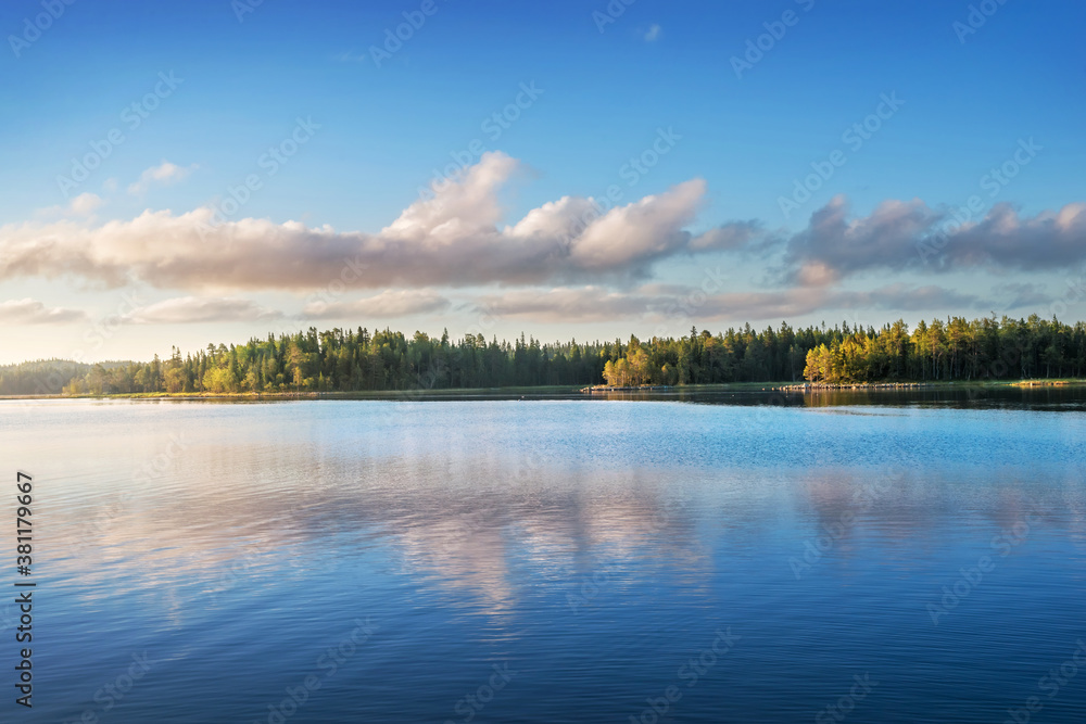 Landscape with a lake on the Solovetsky Islands