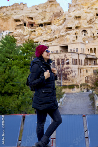 Portrait of beautiful young woman in Cappadocia ,Turkey