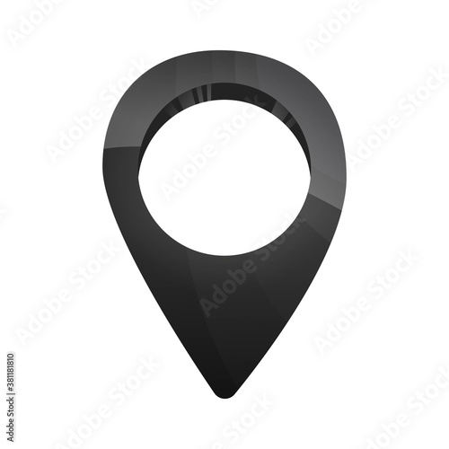 GPS location map 3D pointer icon. Metal pointer illustration. GPS map pointer.