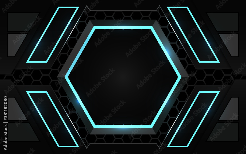 Abstract futuristic black and blue gaming background with modern esport shapes. Vector design template technology concept can use element game banner, sport poster, cyber wallpaper, web, cover Abstract futuristic black and blue gaming background with modern esport shapes. Vector design template technology concept can use element game banner, sport poster, cyber wallpaper, web, cover