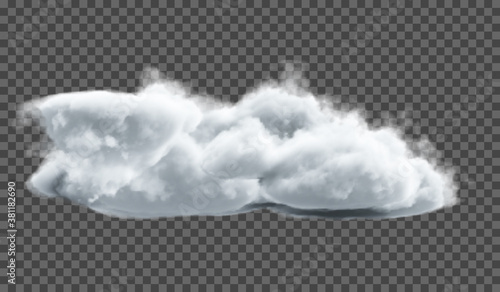eps10. Transparent special effect stands out with fog or smoke. White cloud vector, fog or smog