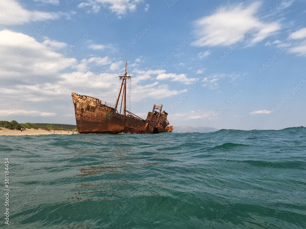 awesome shipwreck at the beach greece awesome shipwreck at the beach greece