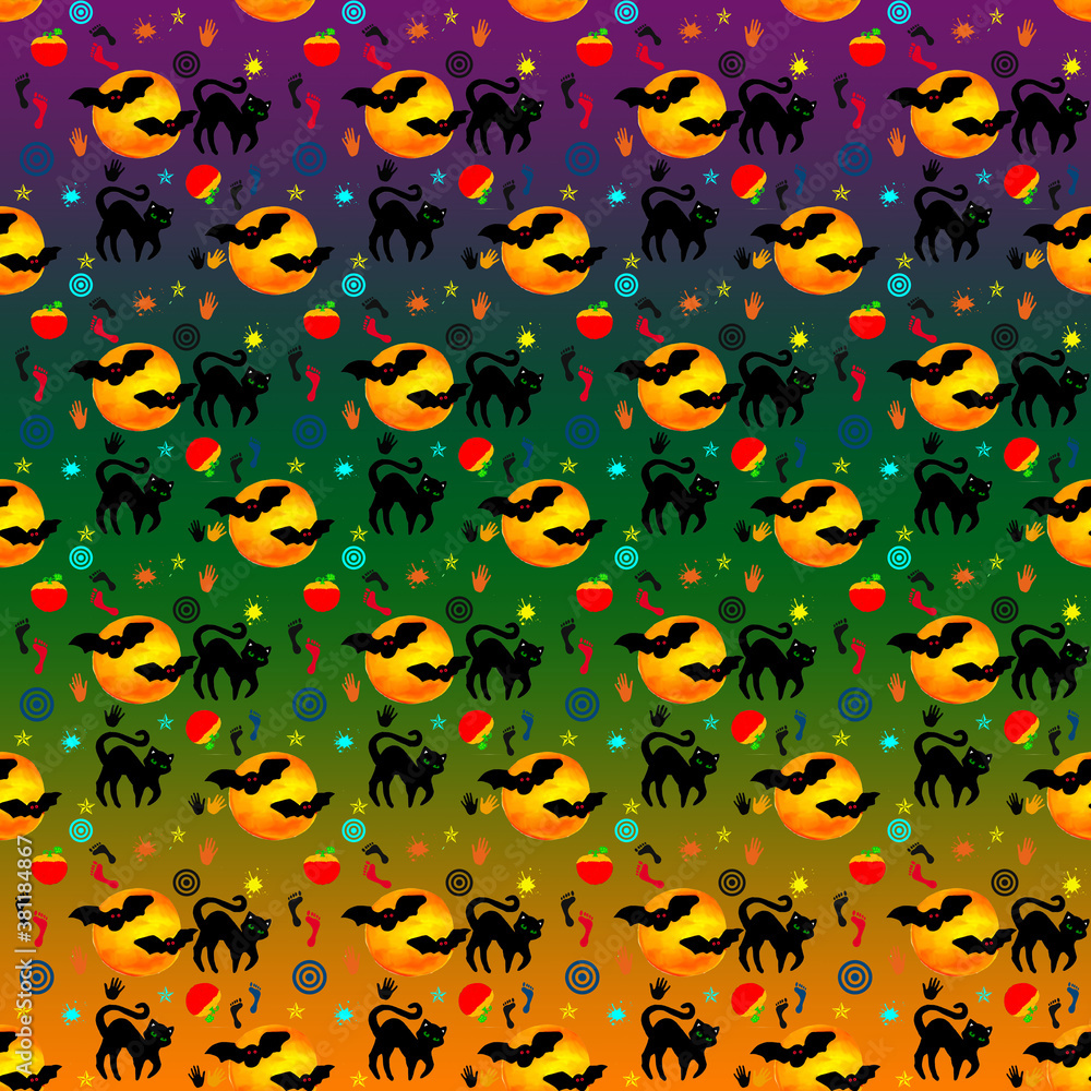 halloween with animals on colorful background halloween with animals on colorful background