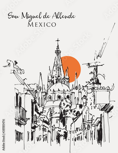 Parroquia Archangel Church in Aldama Street, San Miguel de Allende, Mexico