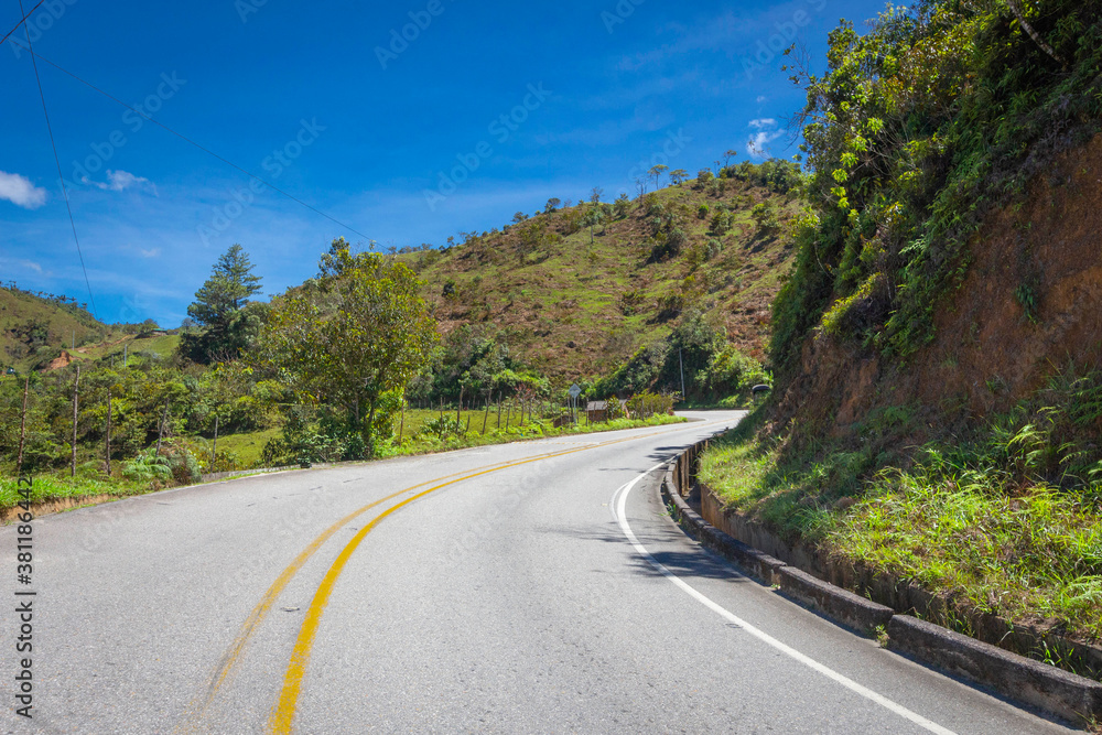 Colombian highways with beautiful landscape