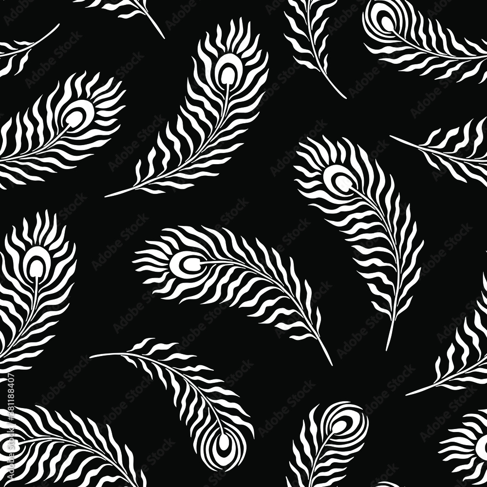Peacock bird feathers seamless pattern. Vector stock illustration eps10 Peacock bird feathers seamless pattern. Vector stock illustration eps10