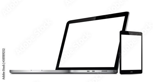 Laptop and smart phone mock up