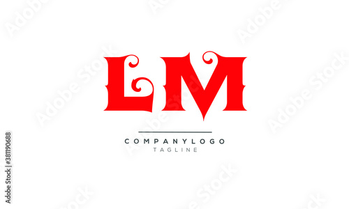 LM initials monogram letter text alphabet logo design