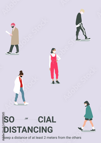 social distancing minimal poster covid-19