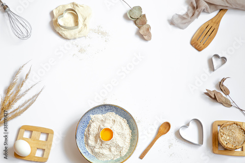 The composition with the ingredients for baking