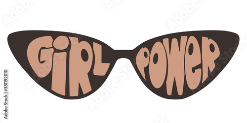 Girl power trendy sunglasses vector