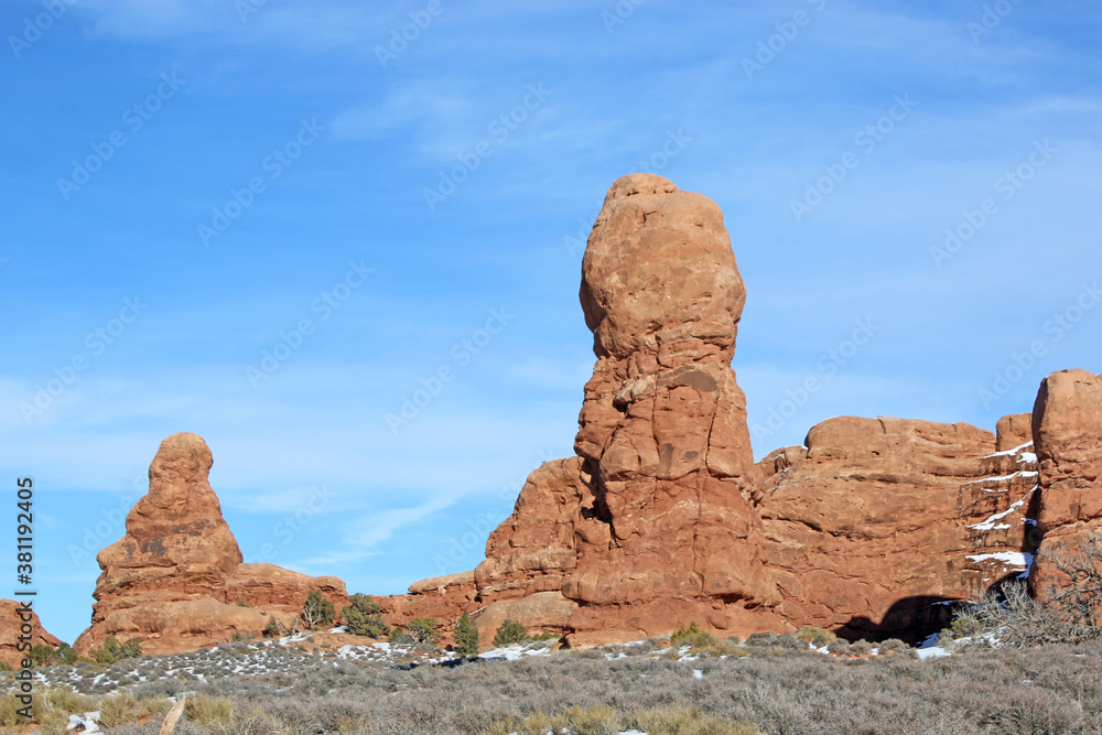 Fototapeta premium Rock formations in the Arches national Park, Utah 