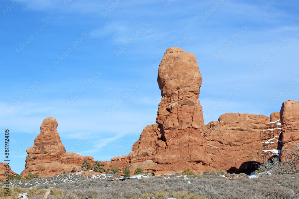 Rock formations in the Arches national Park, Utah	