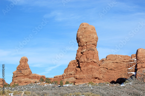 Rock formations in the Arches national Park, Utah 