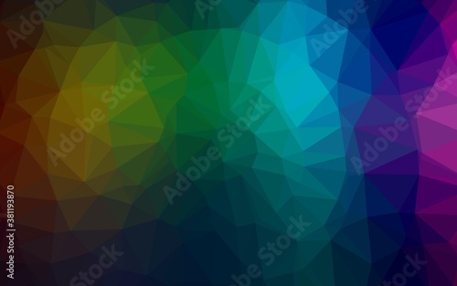 Dark Multicolor  Rainbow vector triangle mosaic template. Shining illustration  which consist of triangles. Polygonal design for your web site.