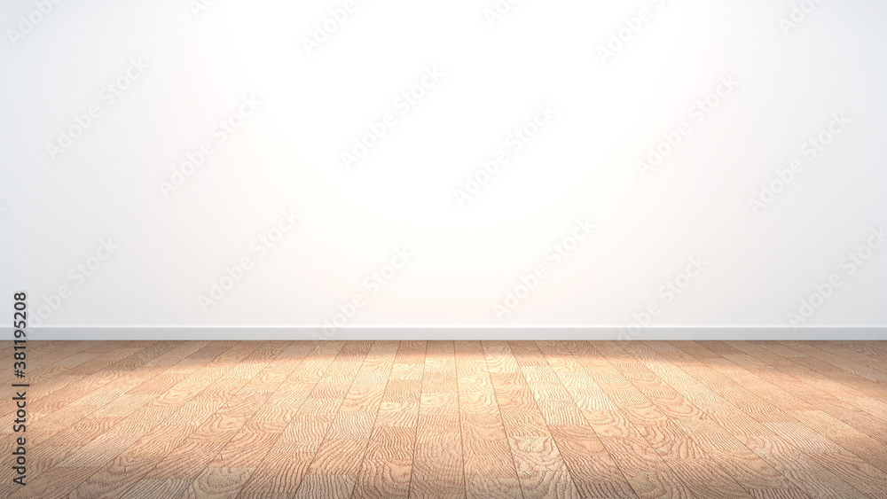 white empty room and wood parquet floor - Mock-up ,Perspective of minimal interior design. 3D rendering white empty room and wood parquet floor - Mock-up ,Perspective of minimal interior design. 3D rendering