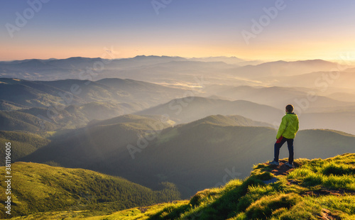 Sporty man on the mountain ...