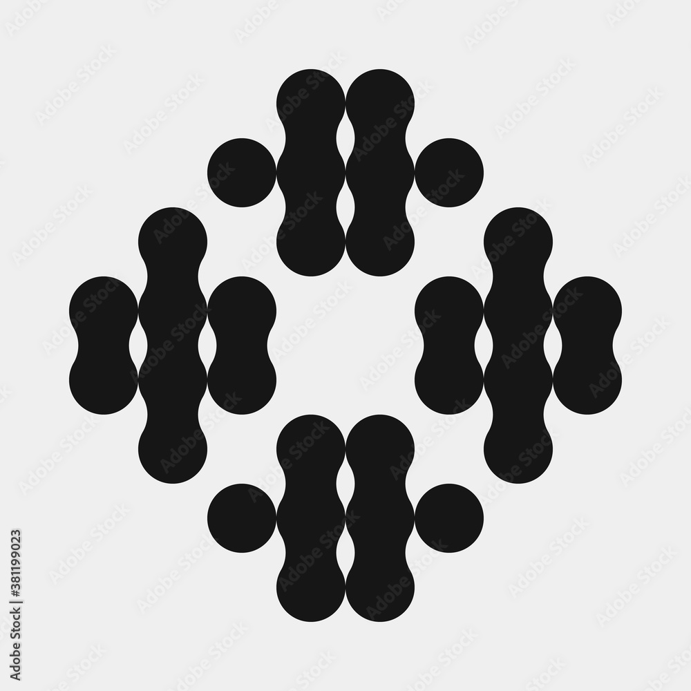 Abstract Cross Pattern Dots Logo generative computational art illustration Abstract Cross Pattern Dots Logo generative computational art illustration