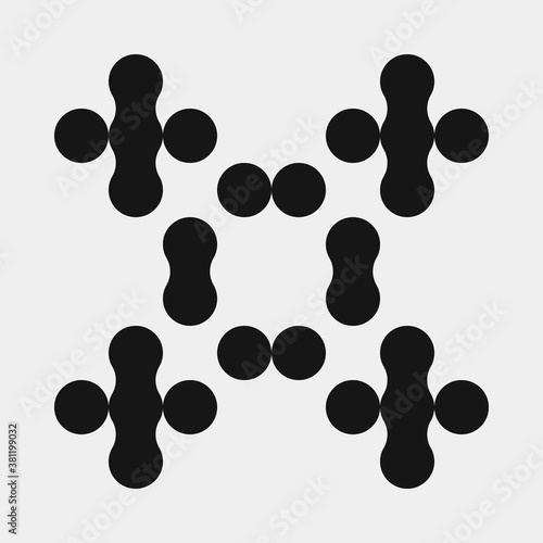 Abstract Cross Pattern Dots Logo generative computational art illustration