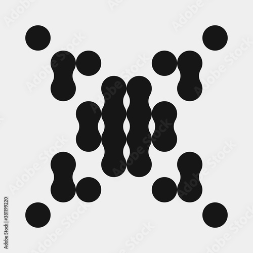 Abstract Cross Pattern Dots Logo generative computational art illustration