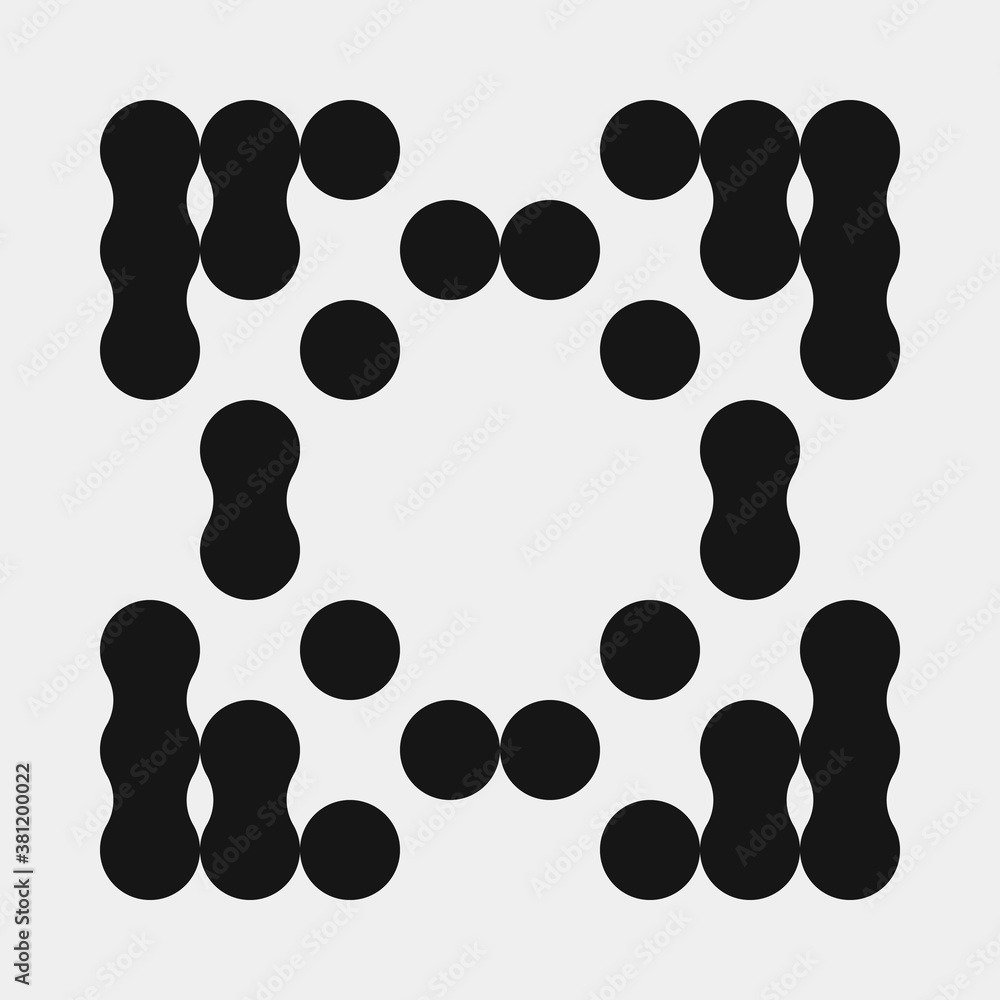 Fototapeta premium Abstract Cross Pattern Dots Logo generative computational art illustration