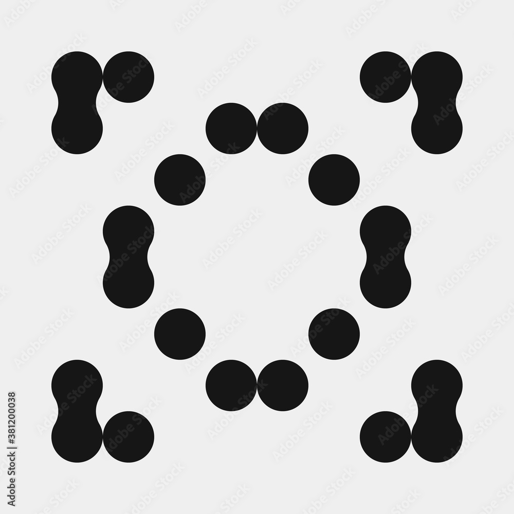 Fototapeta premium Abstract Cross Pattern Dots Logo generative computational art illustration