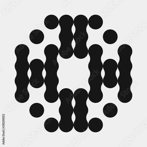 Abstract Cross Pattern Dots Logo generative computational art illustration