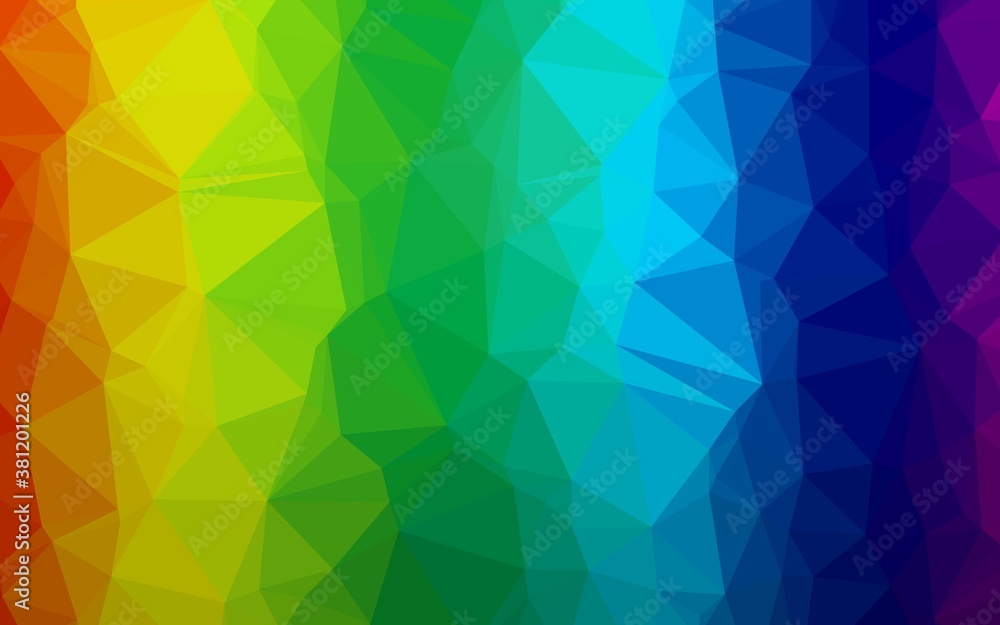 Fototapeta premium Light Multicolor, Rainbow vector abstract polygonal cover. Creative illustration in halftone style with gradient. Brand new design for your business.