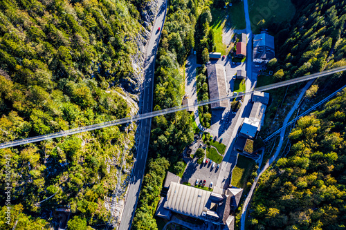 highline179 Seilhängebrücke aus der Luft