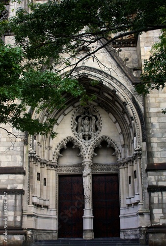 Entrance into medieval cathedral. 