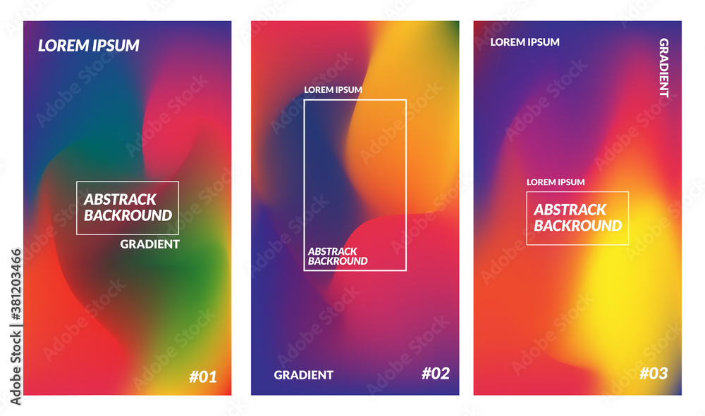 vector illustration of colorful gradient design. Stylish fluid hipster graphics. fluid background for poster design. Blue, yellow, red, orange, pink and green. Banner background and social media post  - obrazy, fototapety, plakaty 