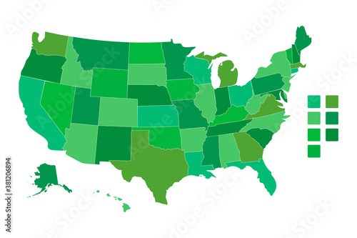 USA Map - Stock Vector Illustration