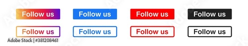 Follow us vector button. Social media network concept. Set icon in flat and gradient style