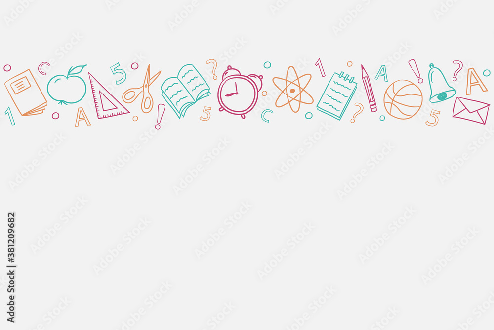 School background with funny doodles and copyspace. Vector School background with funny doodles and copyspace. Vector