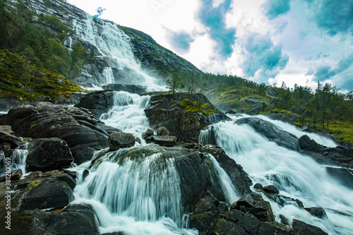 Langfoss (Langfossen) is the fifth highest waterfall in Norway.
