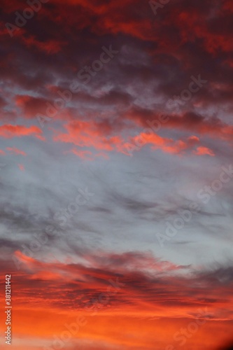 red clouds at sunset