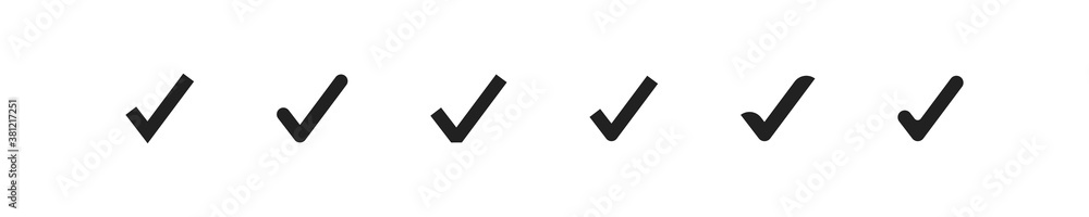 Check mark icon. Yes symbol, ok concept web button sign in vector flat Check mark icon. Yes symbol, ok concept web button sign in vector flat