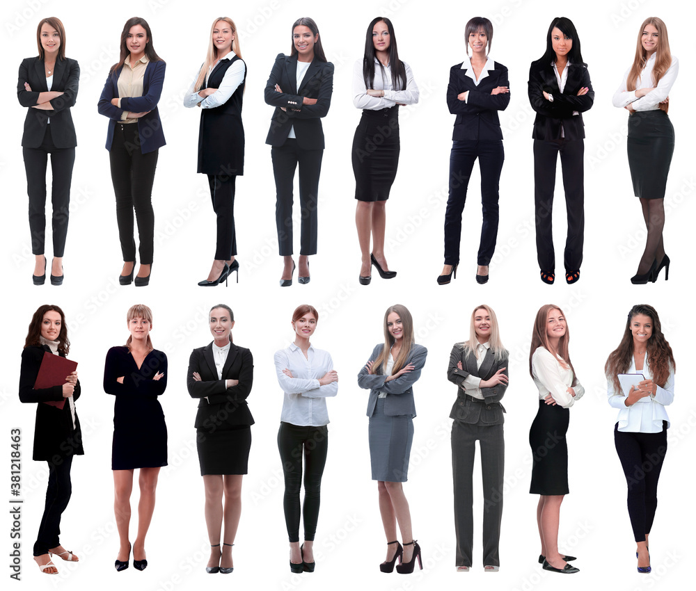 in full growth.collage of a group of successful young business women.