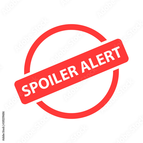 Spoiler alert stop sign. Clipart image.