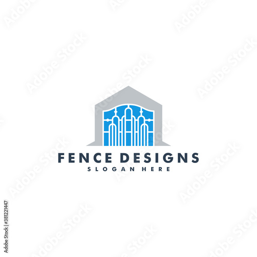 Fence logo icon design template vector illustration